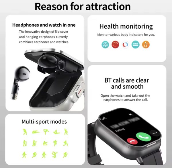 SMART SPORT WATCH + HEADPHONES (2in1) - Image 6